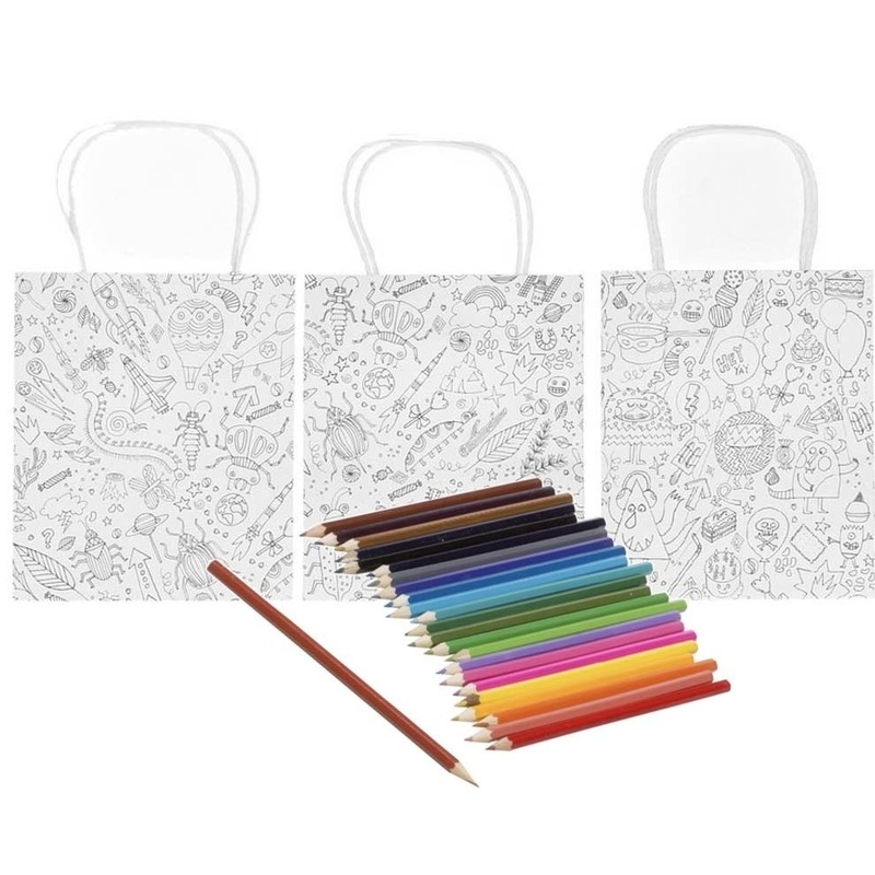 Tassen inkleuren met 24 potloden voor kinderen