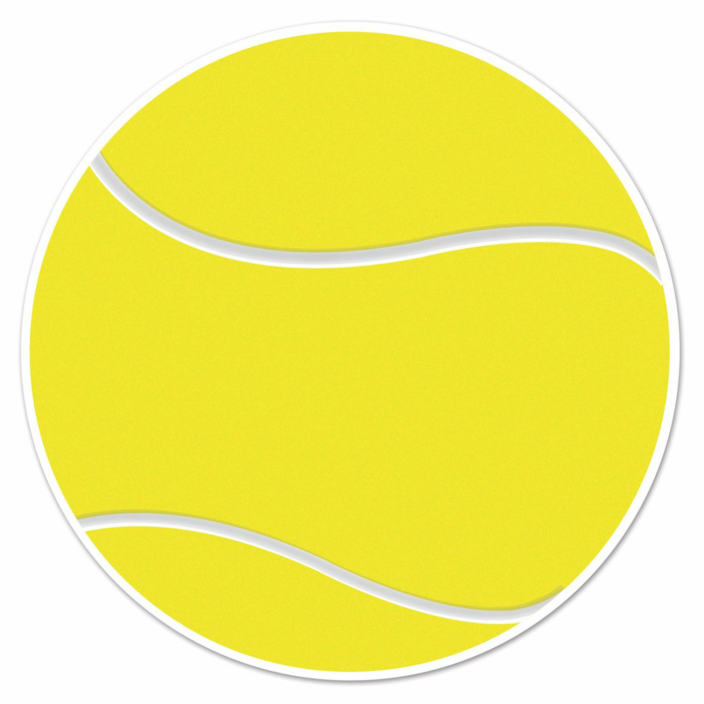 Tennisbal sport decoratie sticker versiering geel dia 13 cm vinyl