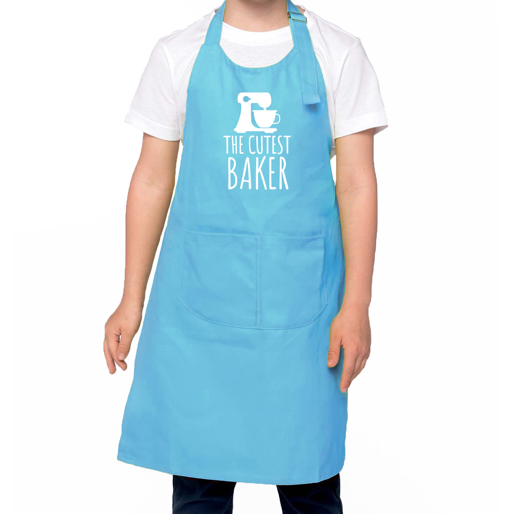 The cutest baker keukenschort- kinder bakschort blauw voor jongens en meisjes Bakken met kinderen