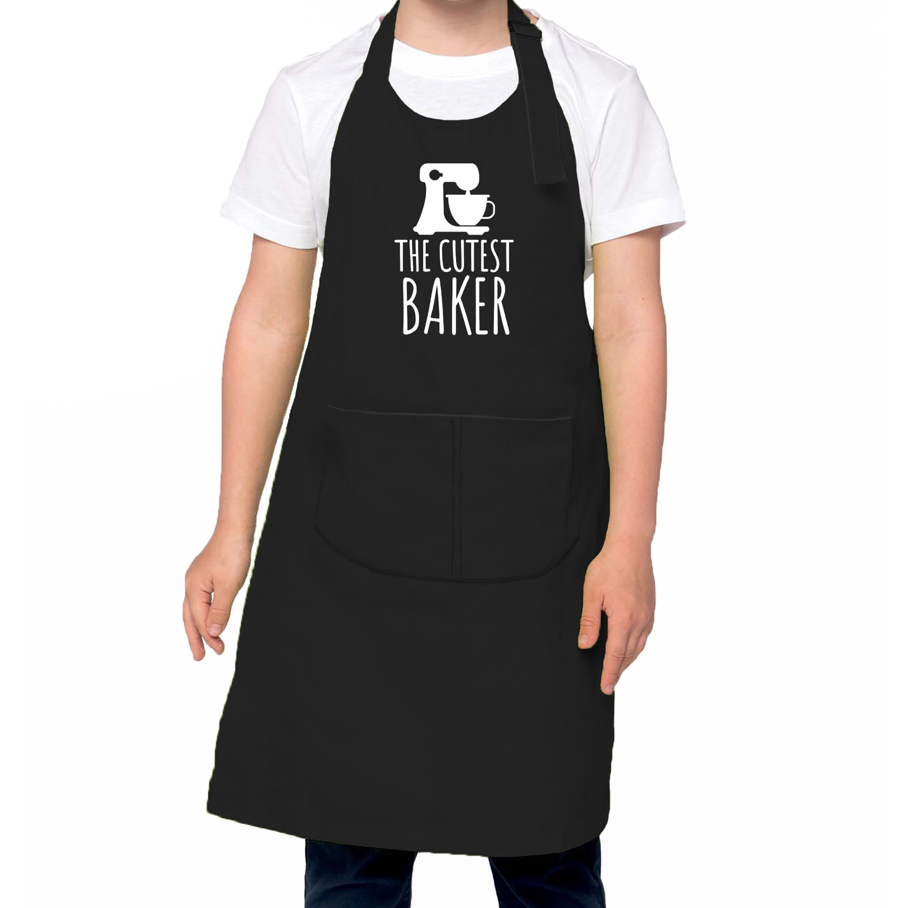 The cutest baker keukenschort- kinder bakschort zwart voor jongens en meisjes Bakken met kinderen