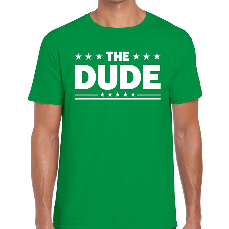 The Dude tekst t-shirt groen heren