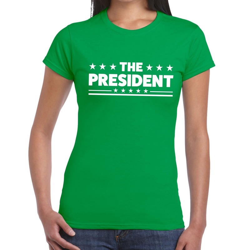 The President tekst t-shirt groen dames