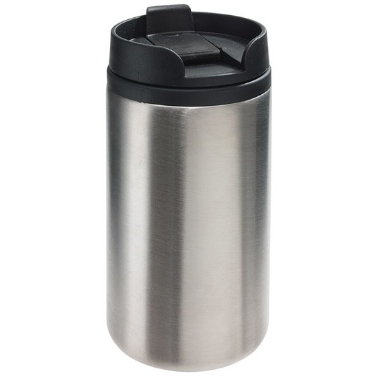 Thermo koffiebeker metallic zilver 290 ml