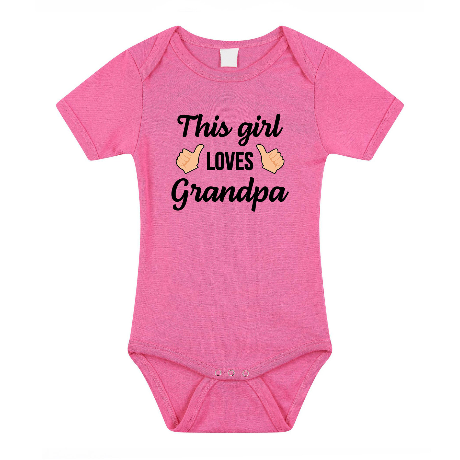 This girl loves grandpa cadeau baby rompertje roze meisjes