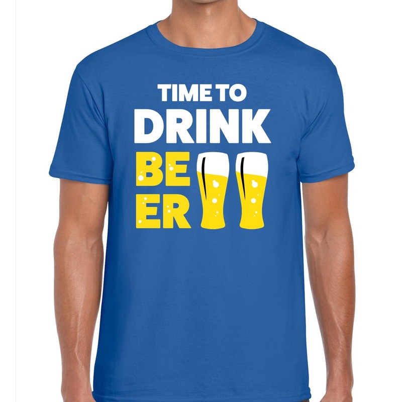Time to drink Beer heren T-shirt blauw