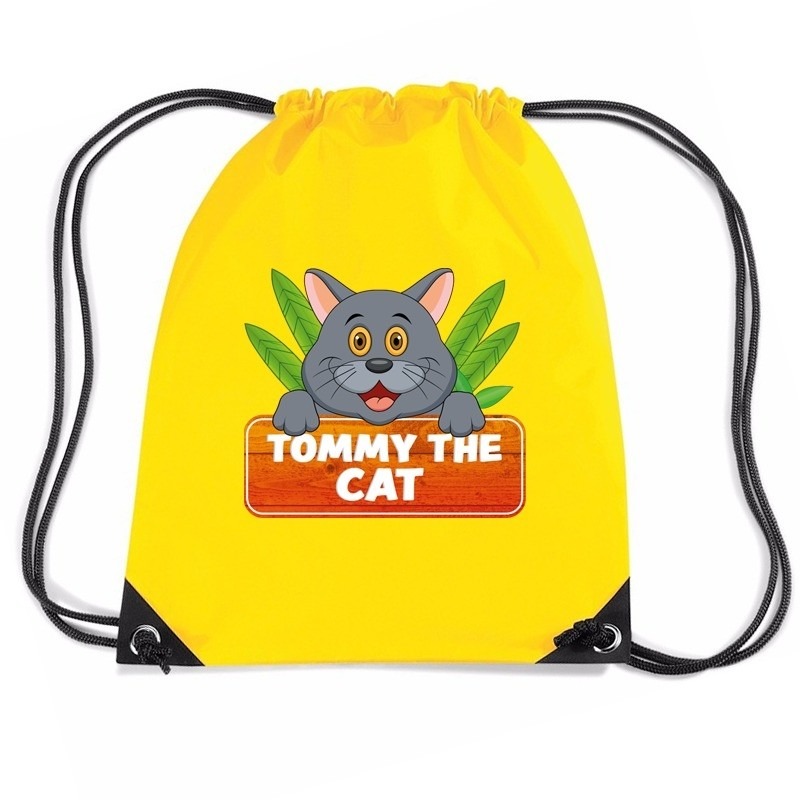 Tommy the Cat katten rugtas-gymtas geel voor kinderen