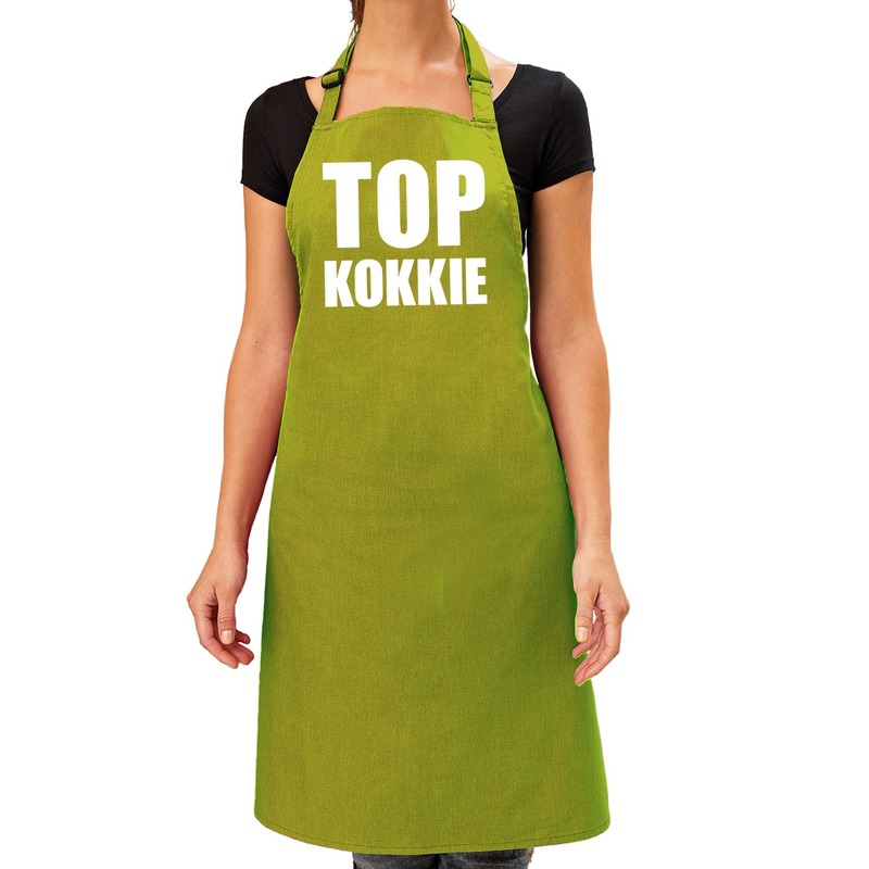 Top kokkie barbeque schort-keukenschort lime groen dames