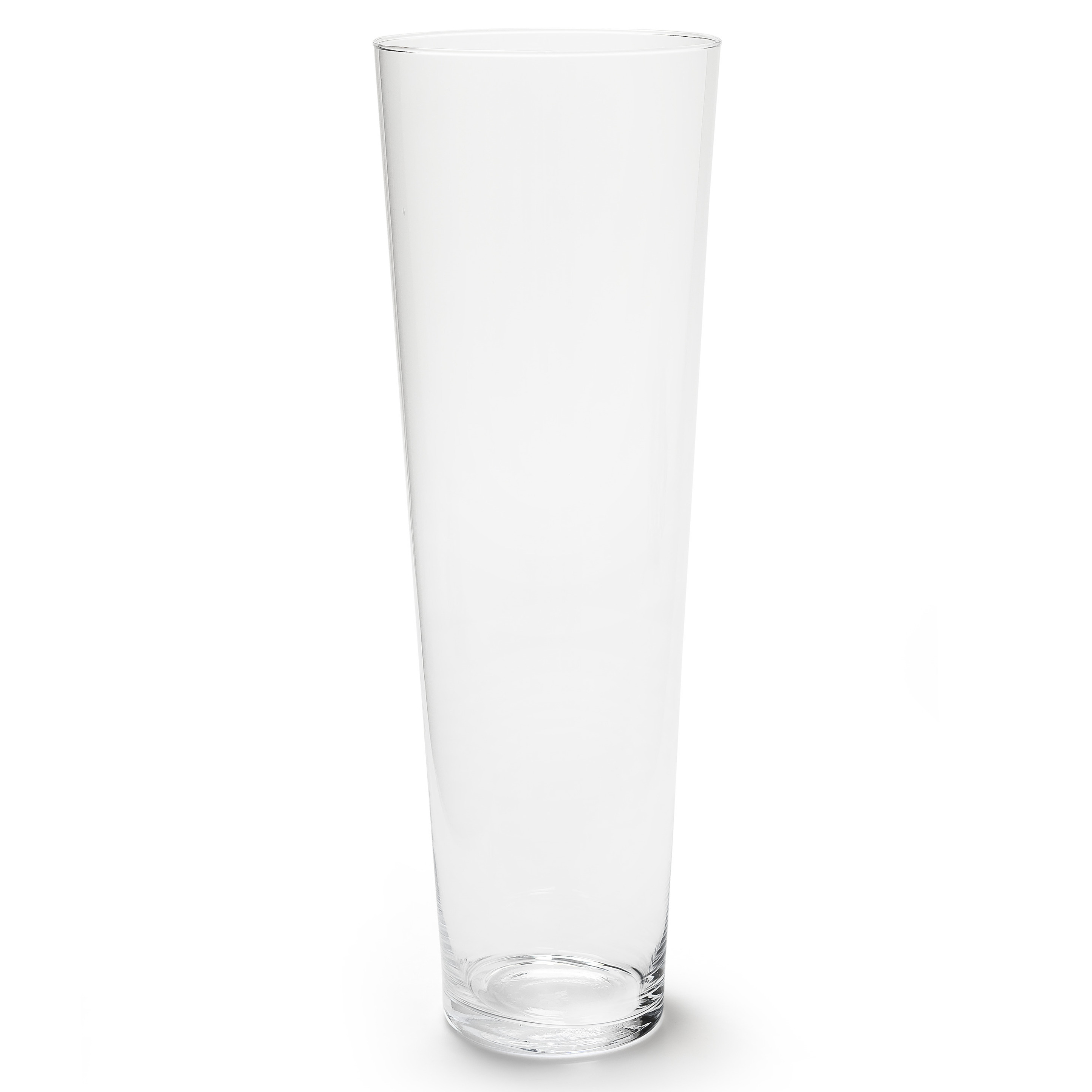 Transparante conische vaas-vazen van glas 17 x 50 cm