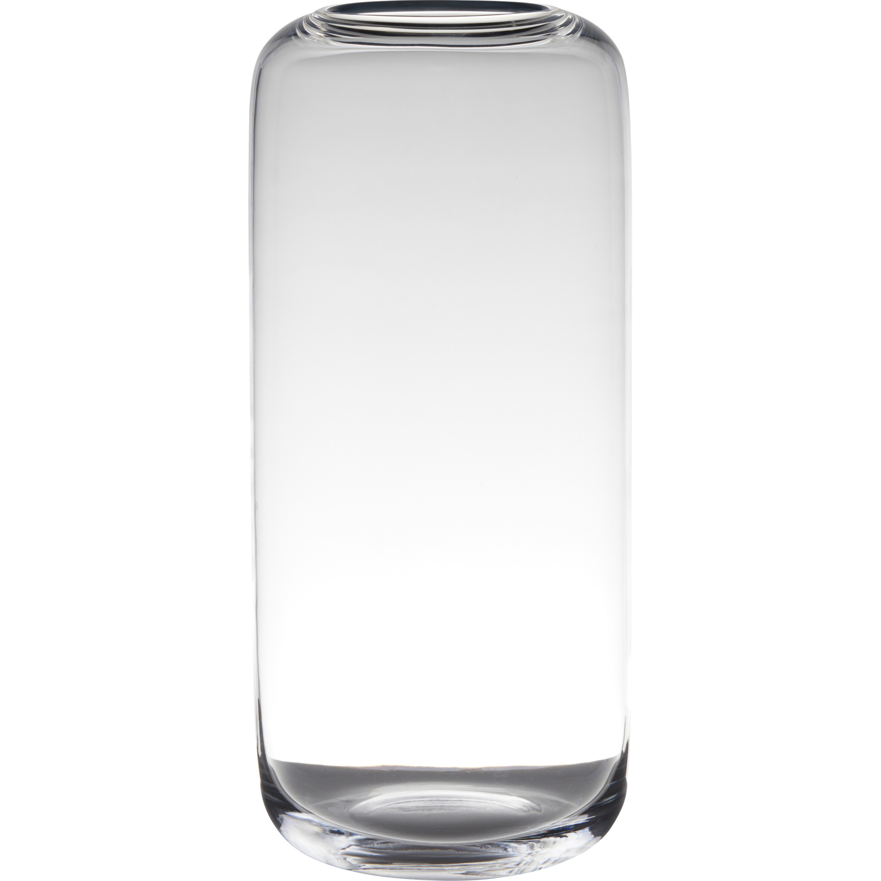 Transparante grote vaas-vazen van glas 40 x 18 cm