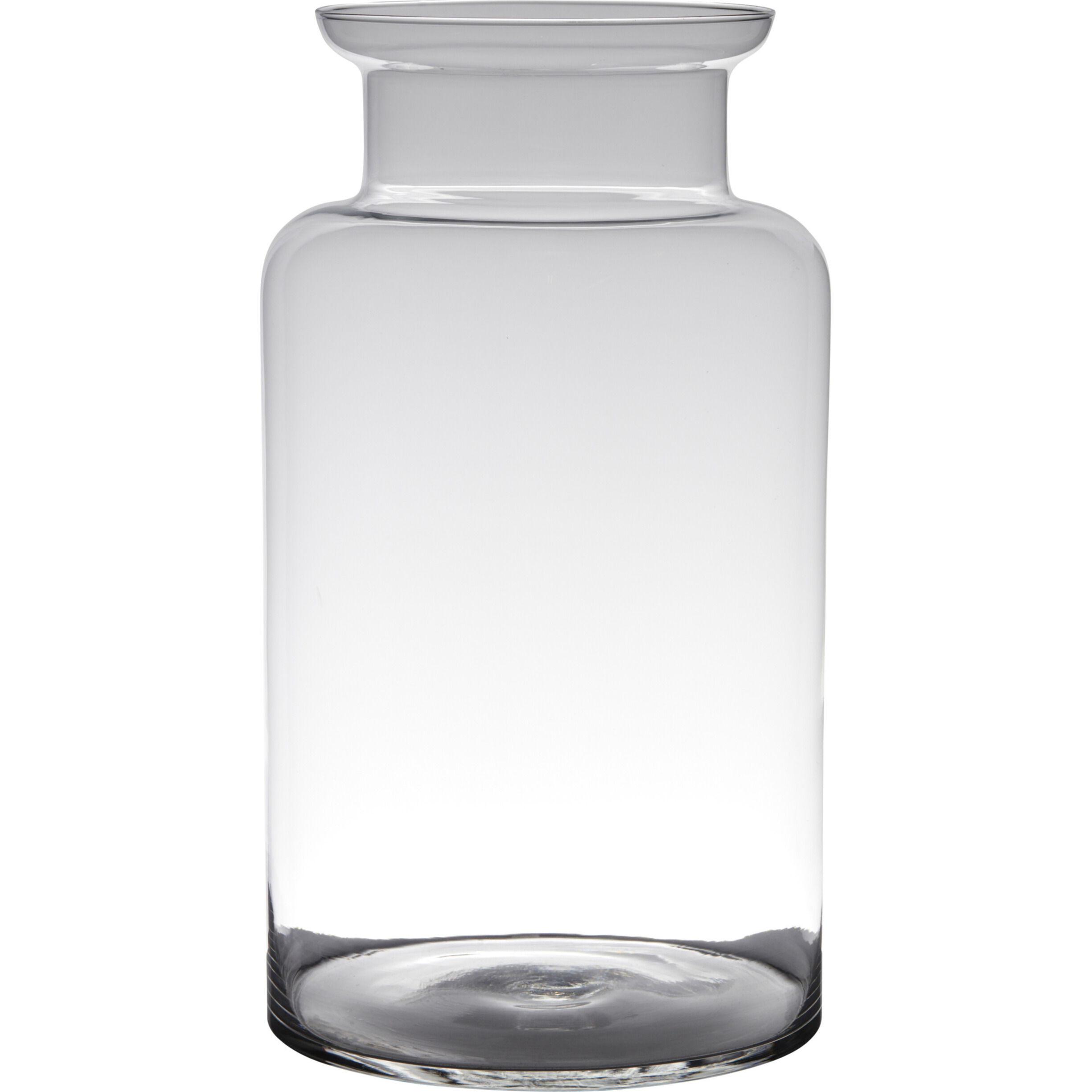 Transparante luxe grote melkbus vaas-vazen van glas 45 x 25 cm