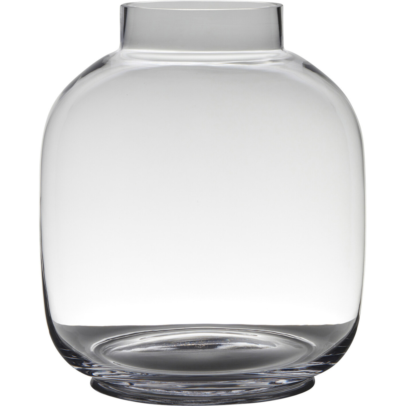 Transparante luxe grote vaas-vazen van glas 29 x 26 cm