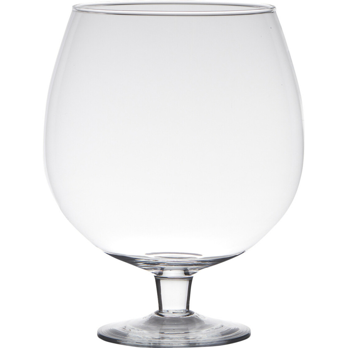 Transparante luxe stijlvolle Brandy vaas-vazen van glas 24 cm