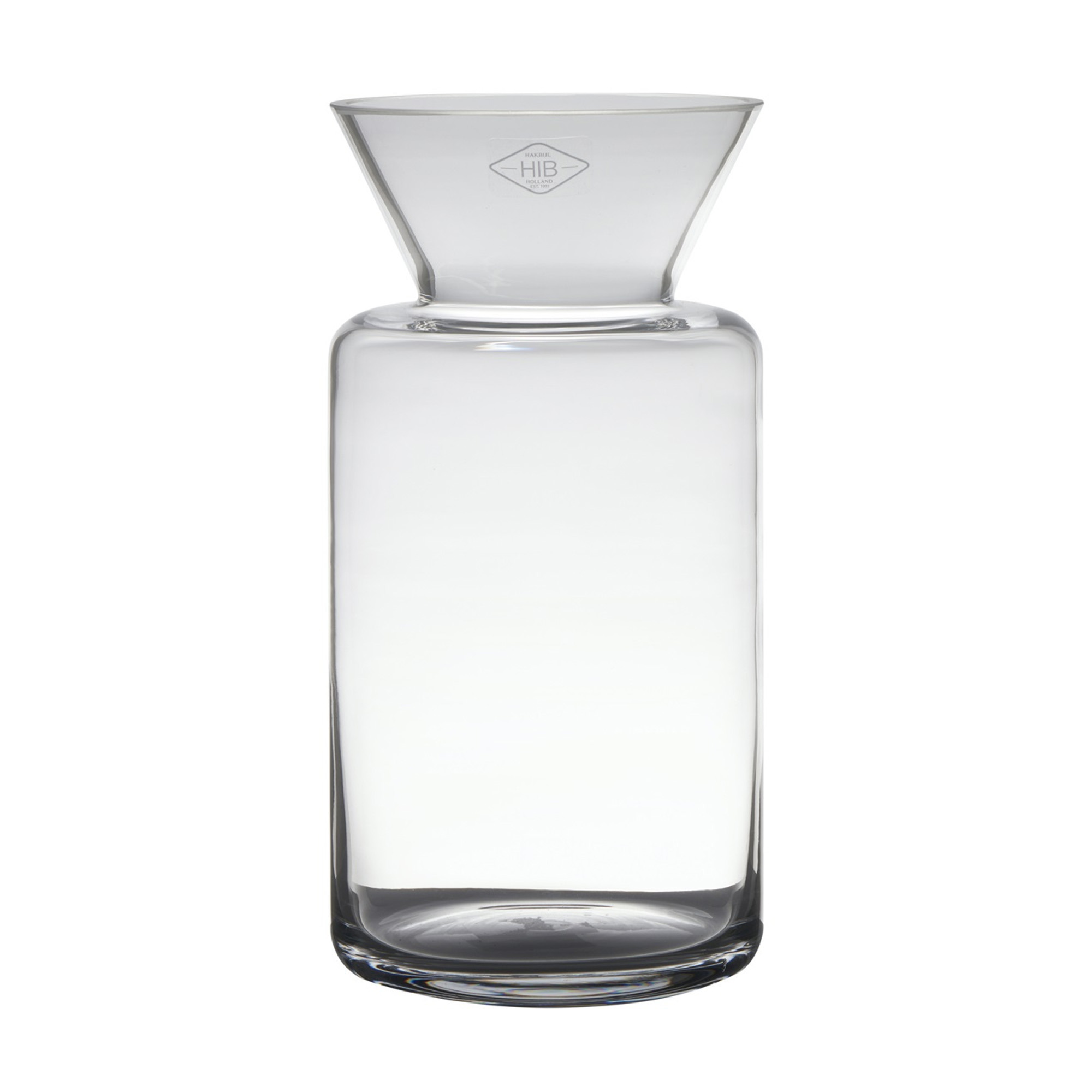 Transparante luxe vaas-vazen van glas 30 x 15 cm