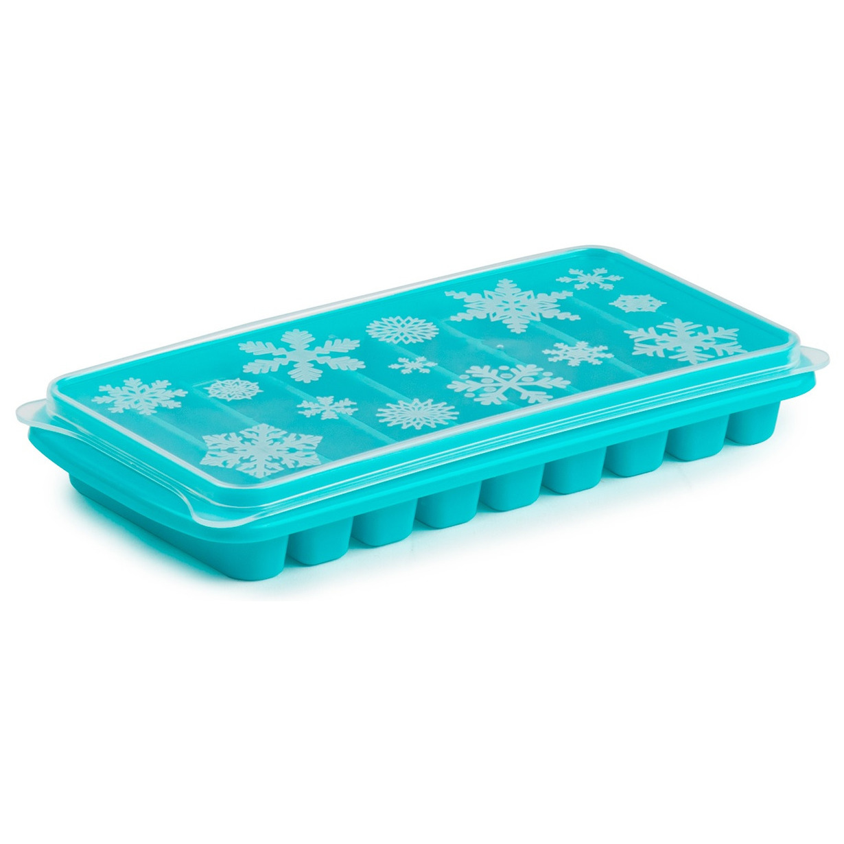 Tray met Flessenhals ijsblokjes-ijsklontjes staafjes vormpjes 10 vakjes kunststof blauw