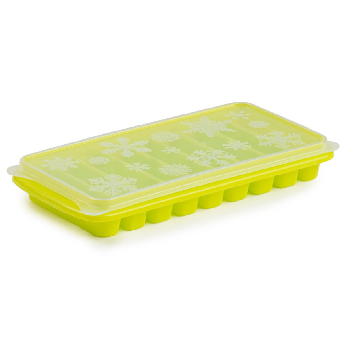 Tray met Flessenhals ijsblokjes-ijsklontjes staafjes vormpjes 10 vakjes kunststof groen