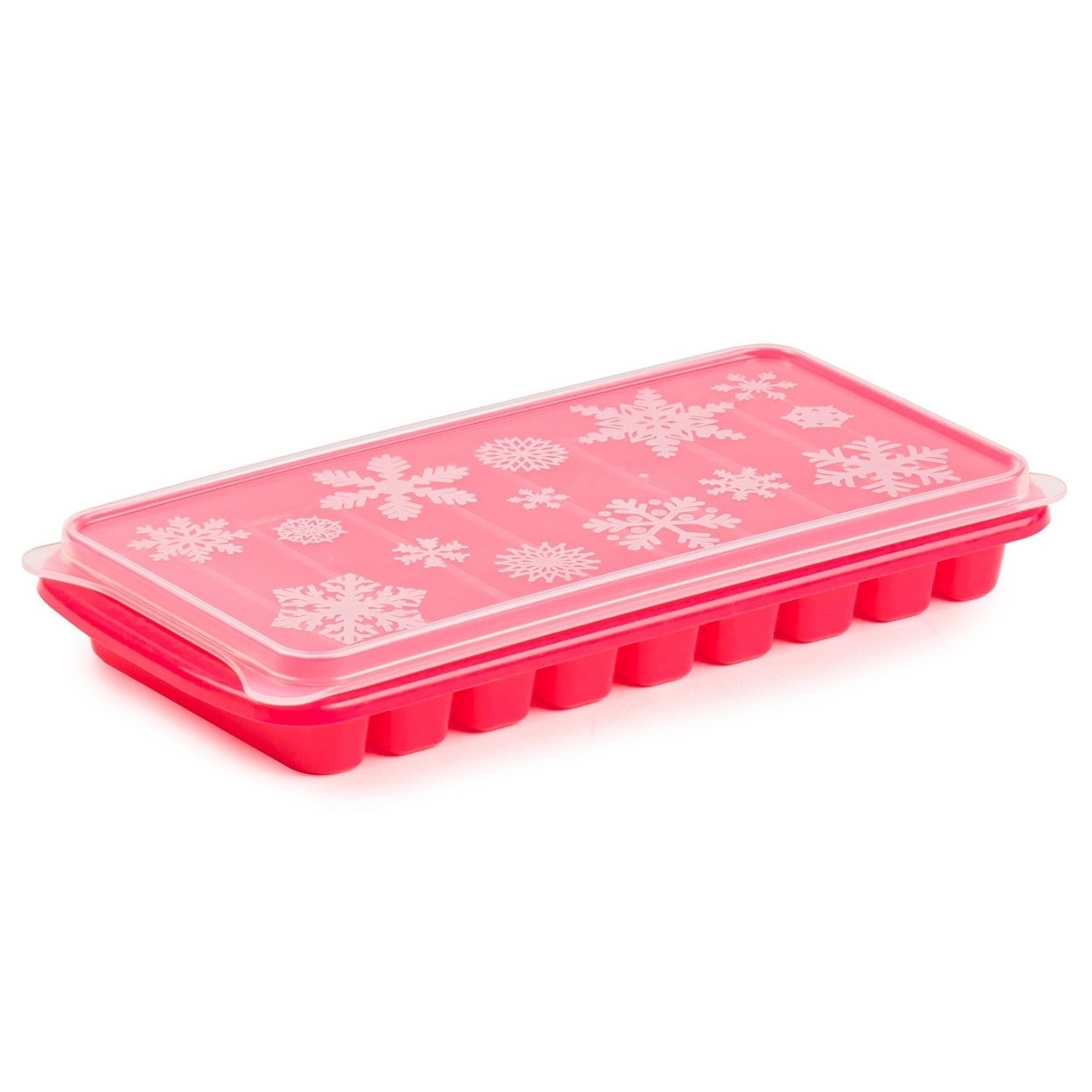 Tray met Flessenhals ijsblokjes-ijsklontjes staafjes vormpjes 10 vakjes kunststof roze