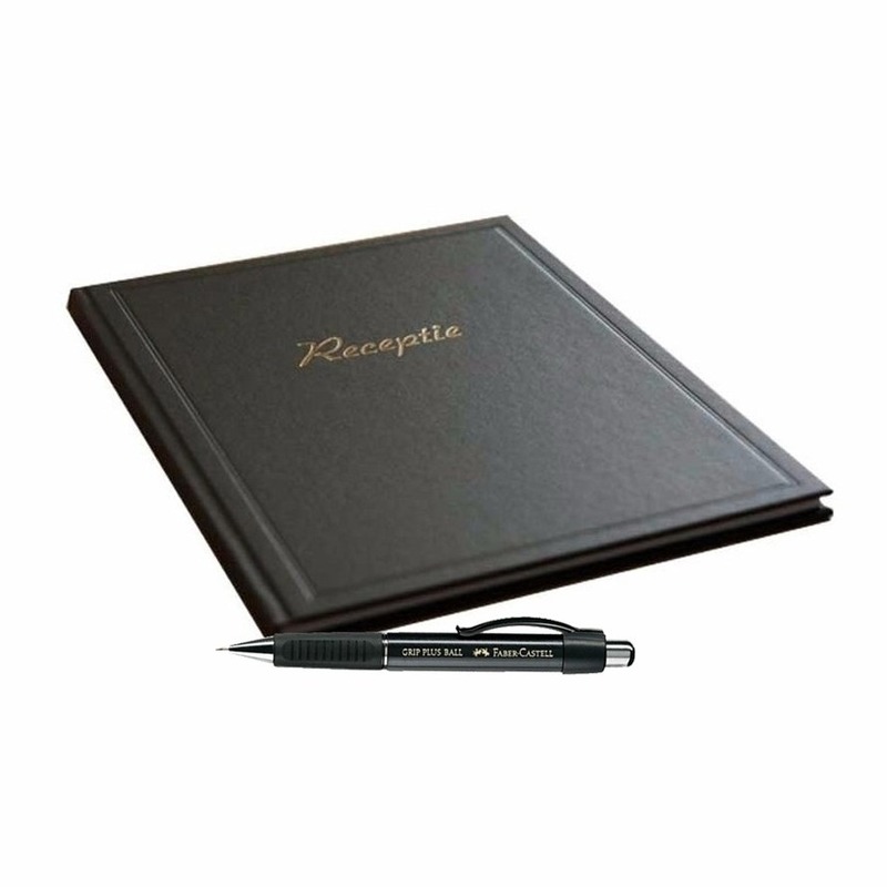 Trouwerij gastenboek zwart met luxe pen