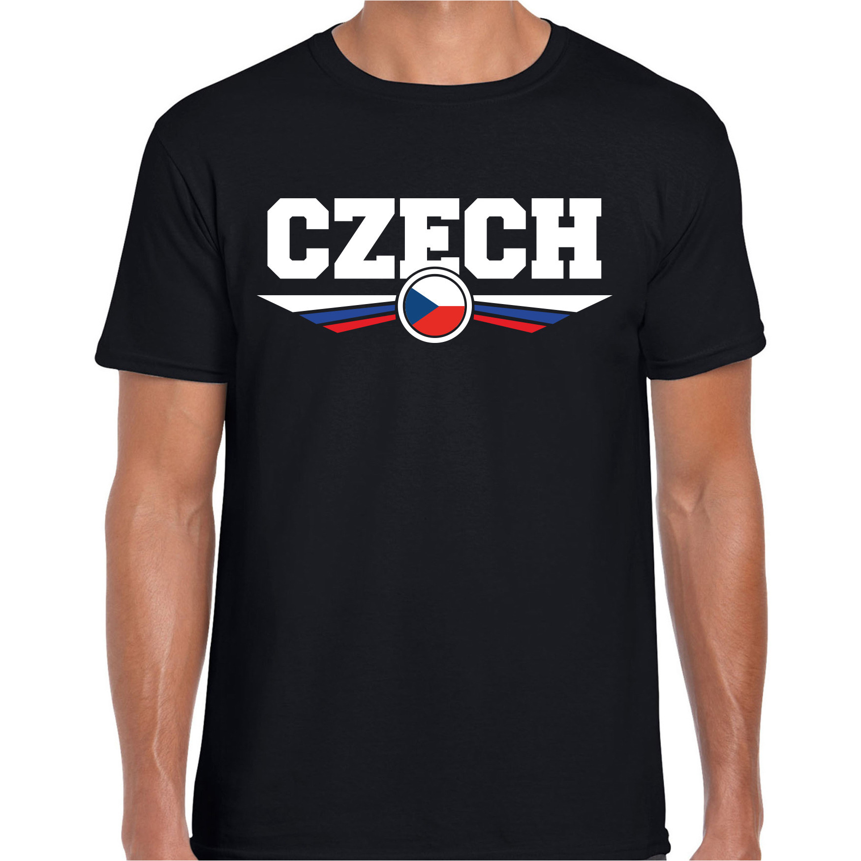 Tsjechie-Czech landen t-shirt zwart heren