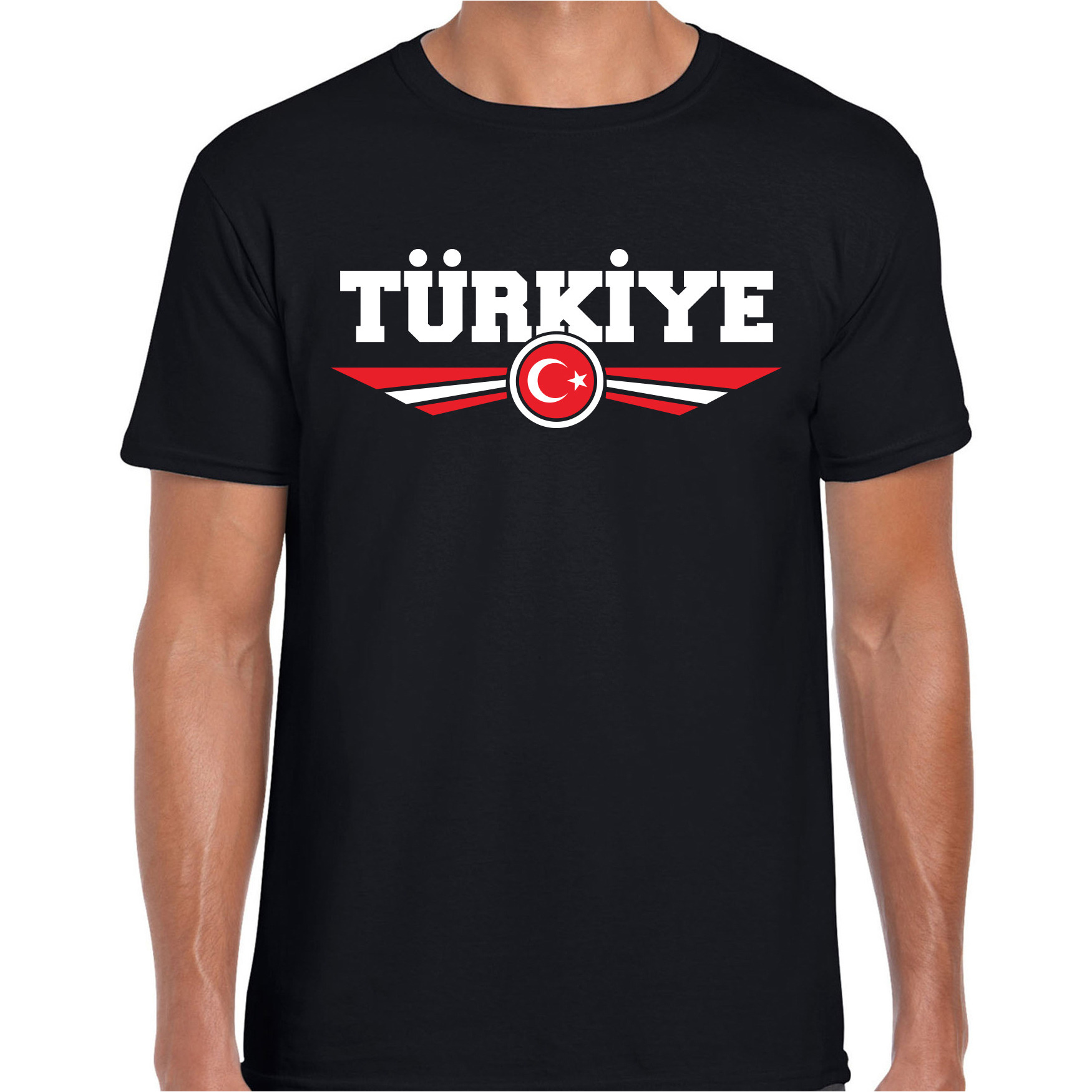 Turkije-Turkiye landen t-shirt zwart heren