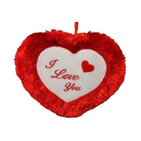 Valentijnsdag pluche I Love You kussen kado 45 cm
