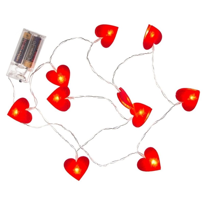 Valentijnversiering hartjes verlichting 120 cm