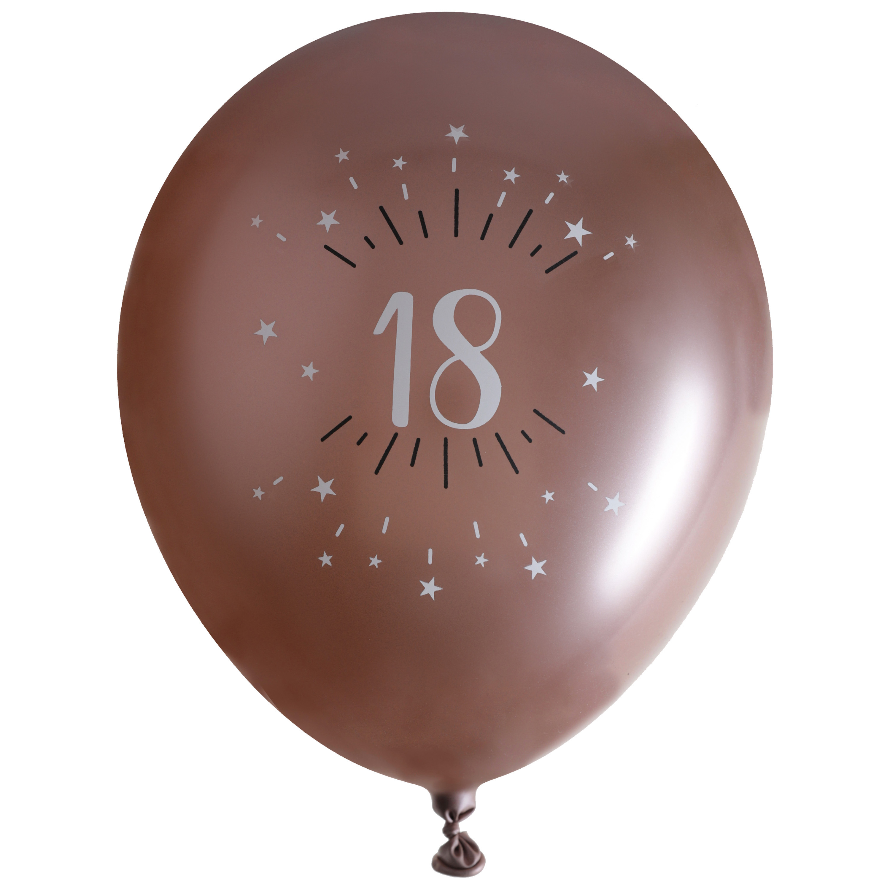 Verjaardag leeftijd ballonnen 18 jaar 6x rosegoud 30 cm Feestartikelen-versieringen