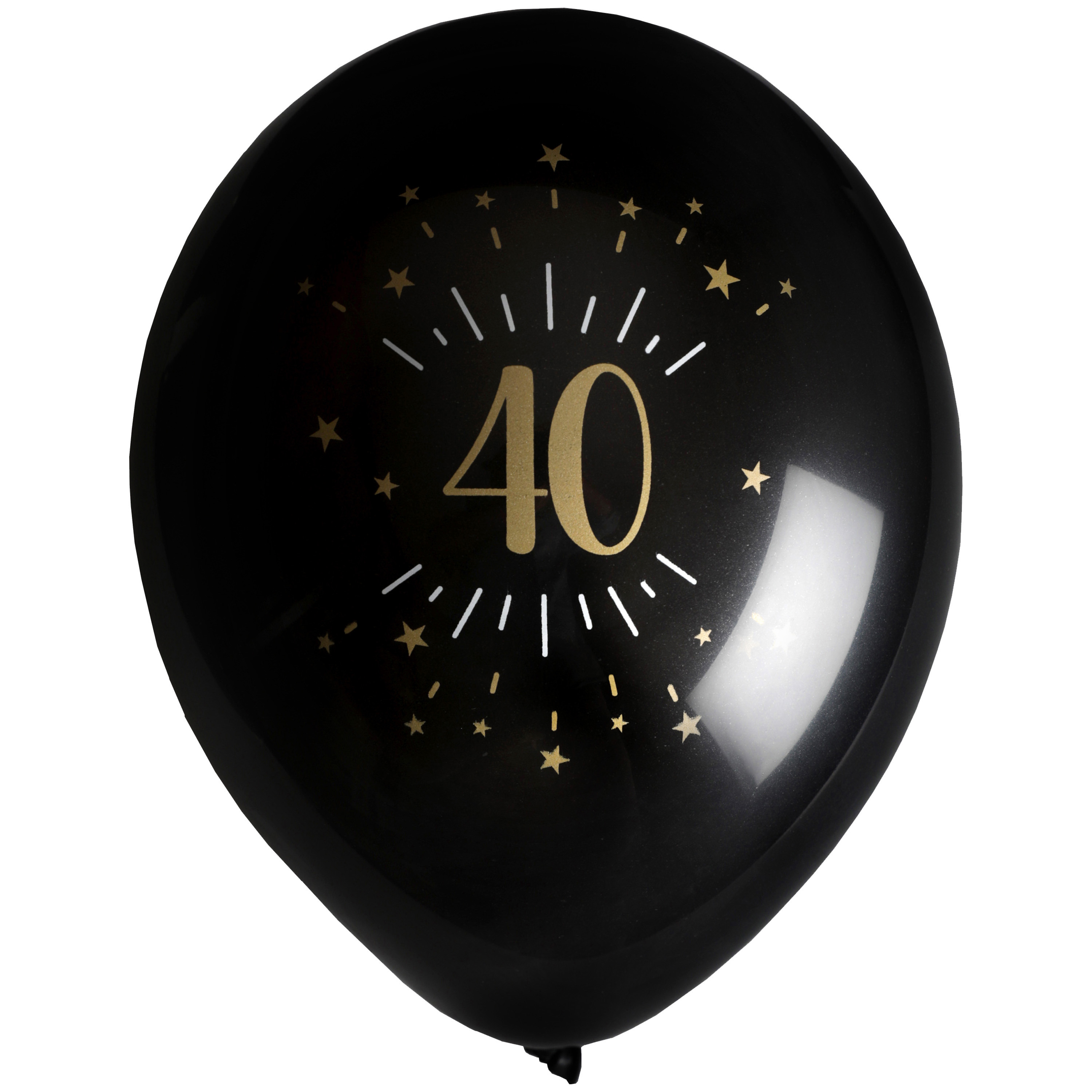 Verjaardag leeftijd ballonnen 40 jaar 8x zwart-goud 23 cm Feestartikelen-versieringen