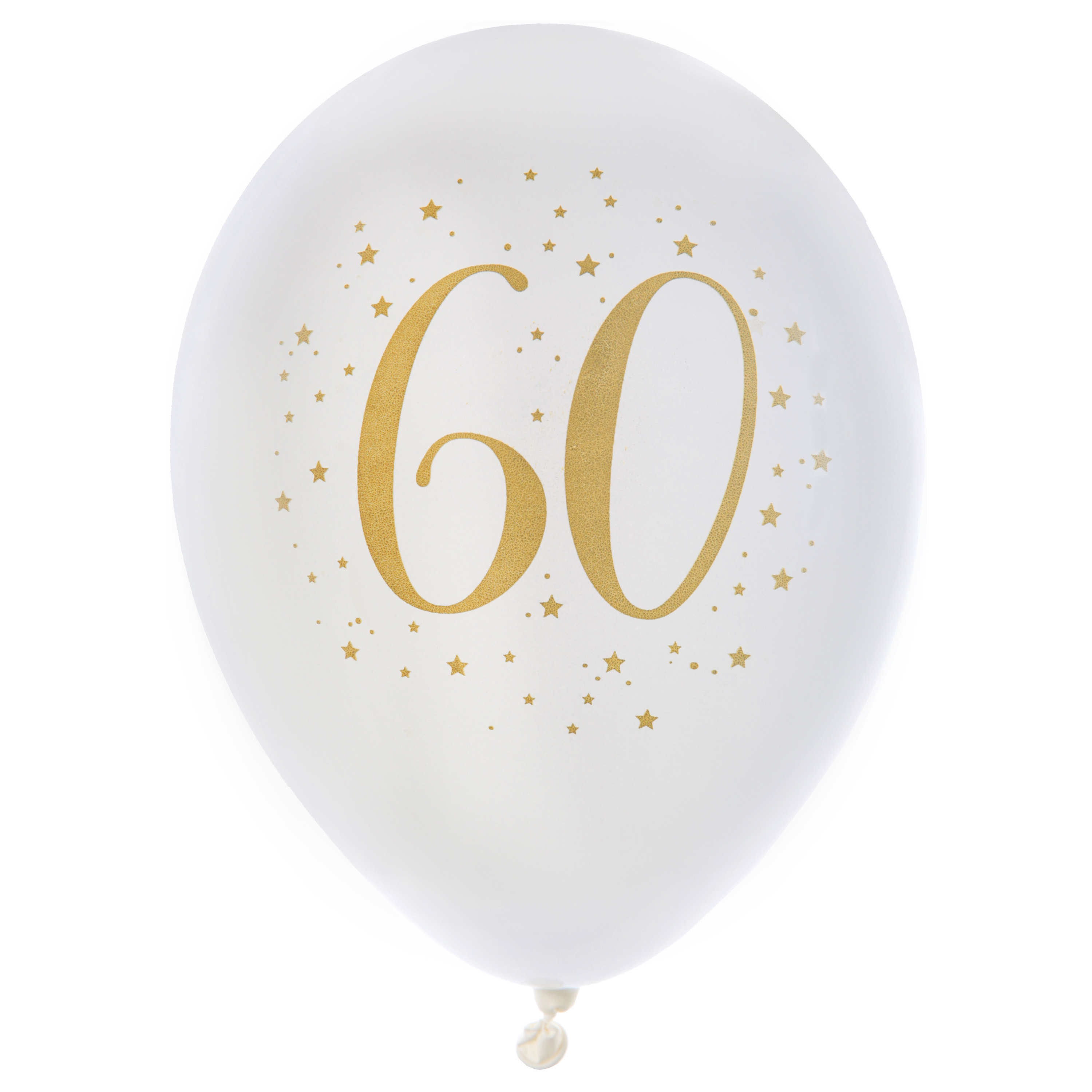 Verjaardag leeftijd ballonnen 60 jaar 8x wit-goud 23 cm Feestartikelen-versieringen