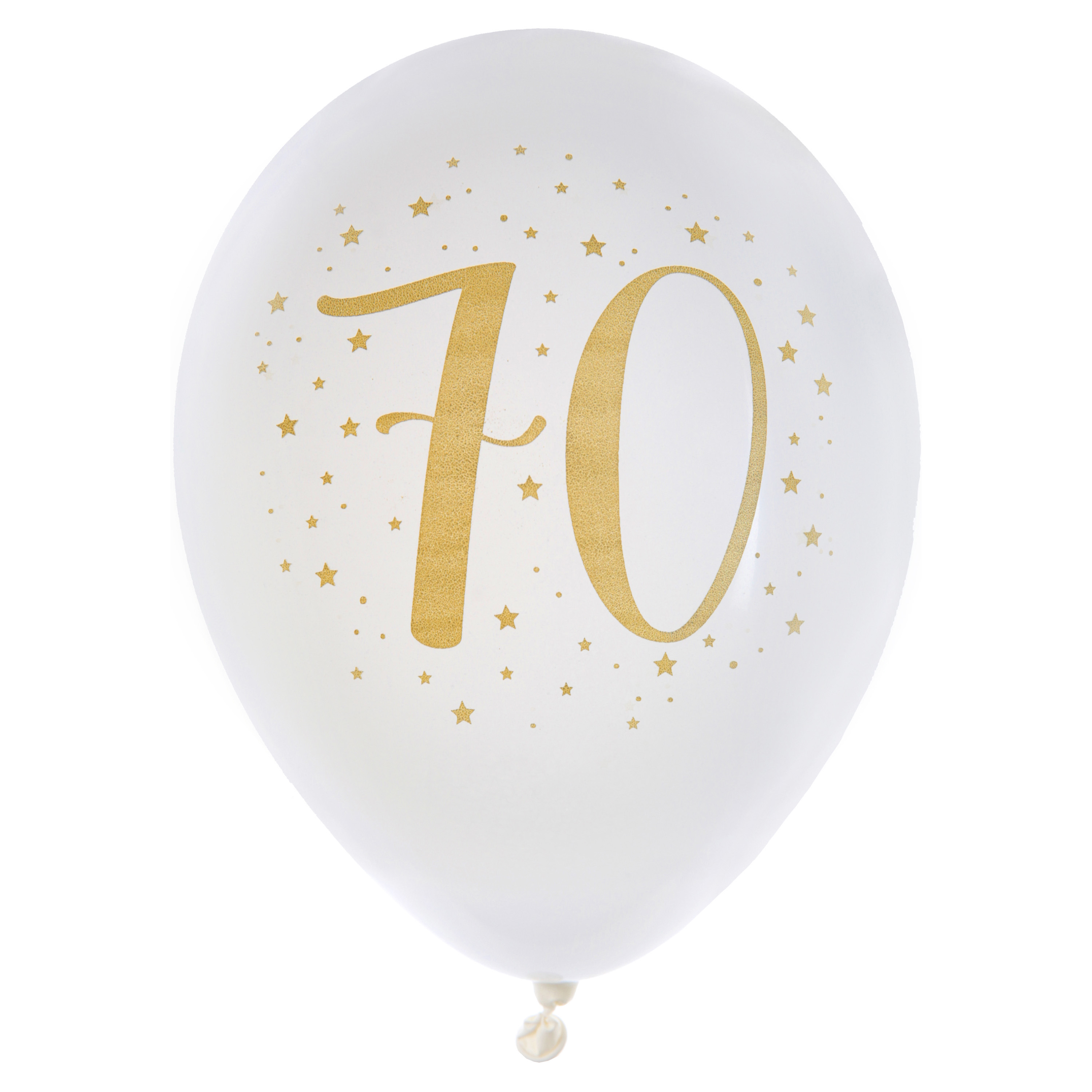 Verjaardag leeftijd ballonnen 70 jaar 8x wit-goud 23 cm Feestartikelen-versieringen
