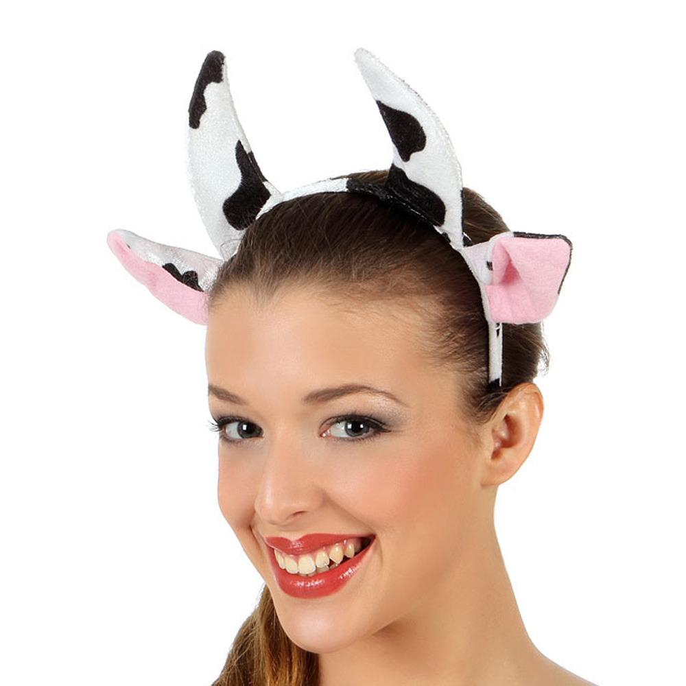 Verkleed diadeem koeien oren-oortjes meisjes-dames Carnaval