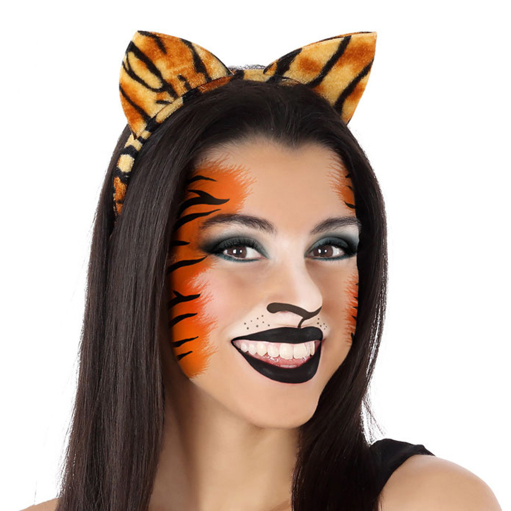 Verkleed diadeem tijger-katten oren-oortjes meisjes-dames Carnaval