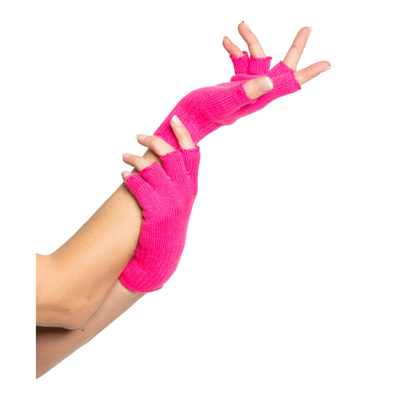 Verkleed handschoenen vingerloos roze one size voor volwassenen