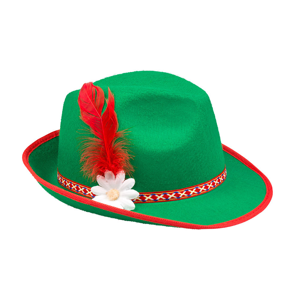 Verkleed hoedje voor Oktoberfest-Duits-Tiroler groen volwassenen Carnaval