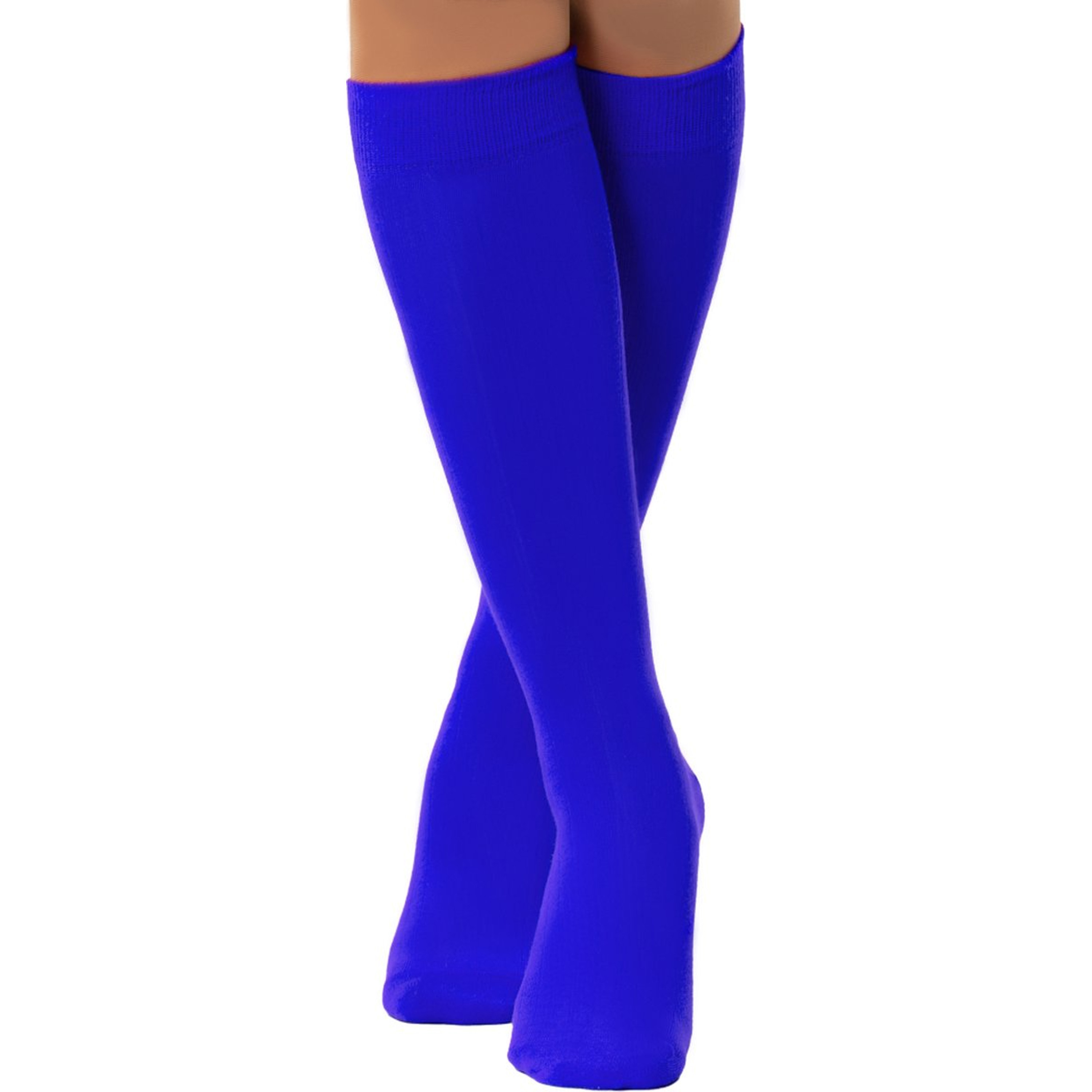 Verkleed kniesokken-kousen donkerblauw one size voor dames