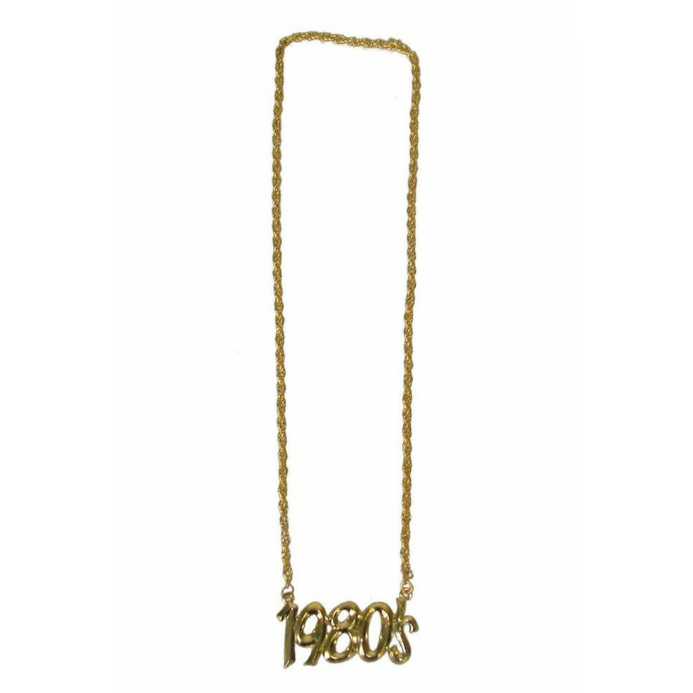 Verkleed sieraden ketting thema Eighties-jaren 80 feestartikelen goudkleurig