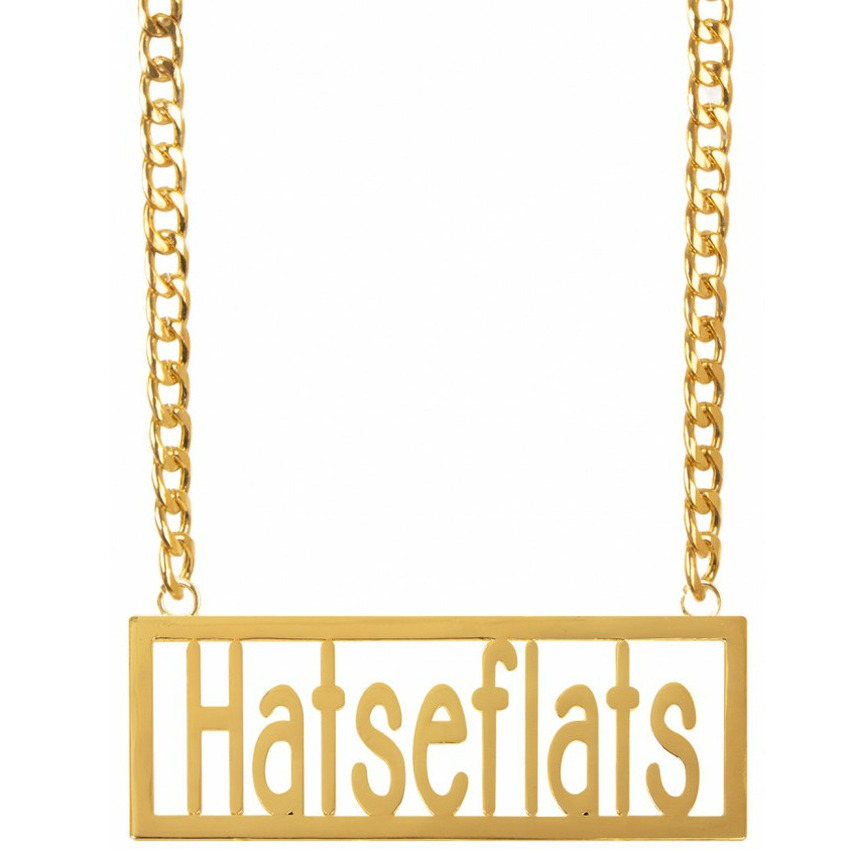 Verkleed sieraden ketting thema Hatseflats feestartikelen goudkleurig