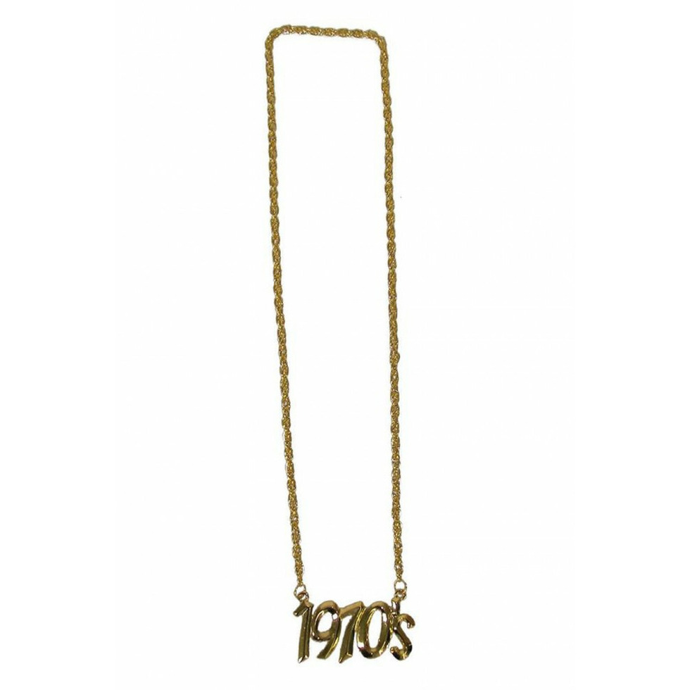 Verkleed sieraden ketting thema Seventies-jaren 70 feestartikelen goudkleurig