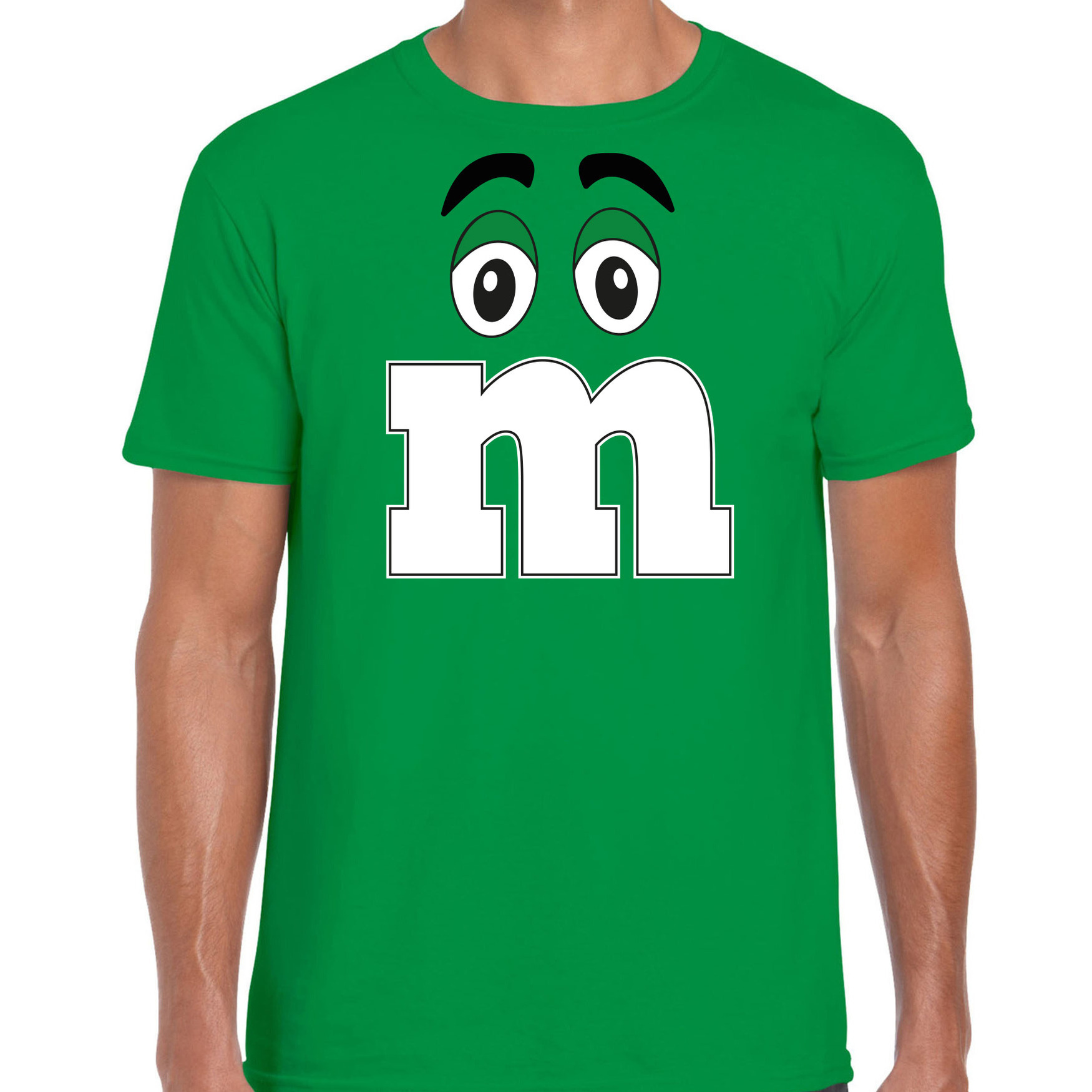 Verkleed t-shirt M voor heren groen carnaval-themafeest kostuum
