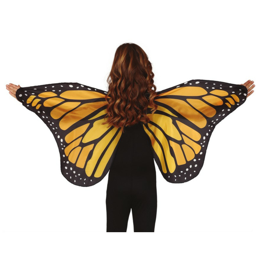 Verkleed vleugels vlinder geel-zwart voor kinderen Carnavalskleding-accessoires