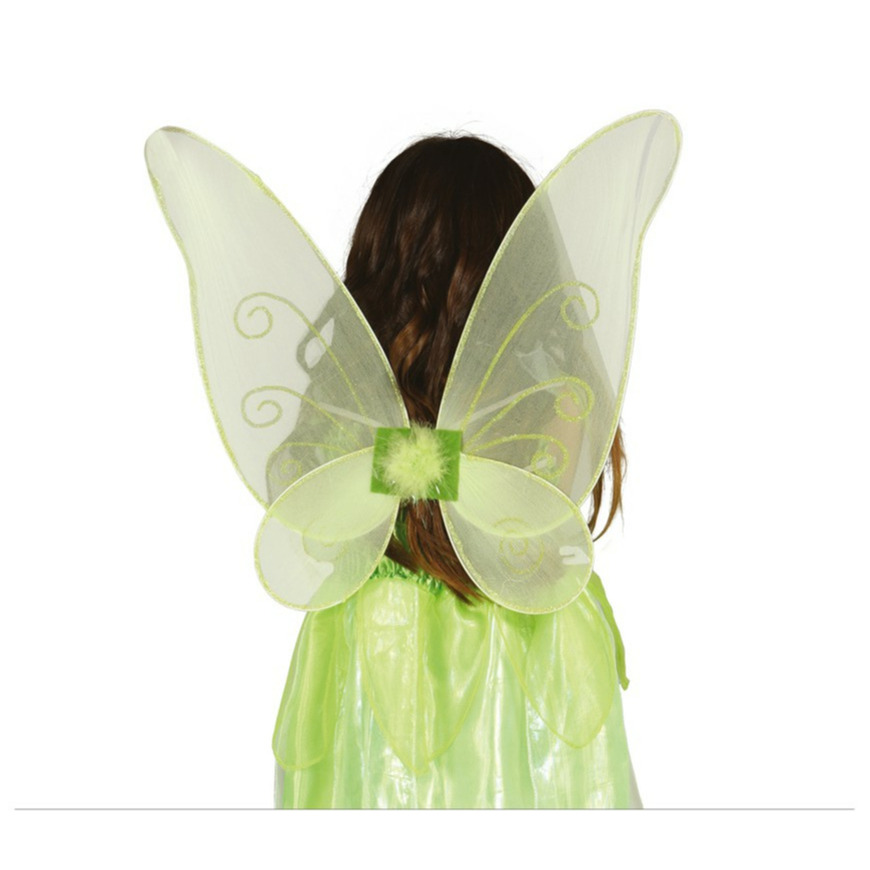 Verkleed vleugels vlinder groen voor kinderen Carnavalskleding-accessoires