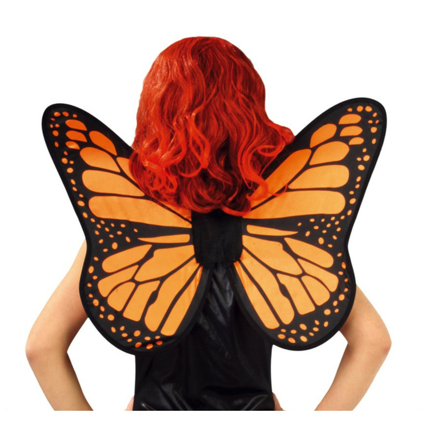Verkleed vleugels vlinder oranje-zwart voor kinderen Carnavalskleding-accessoires
