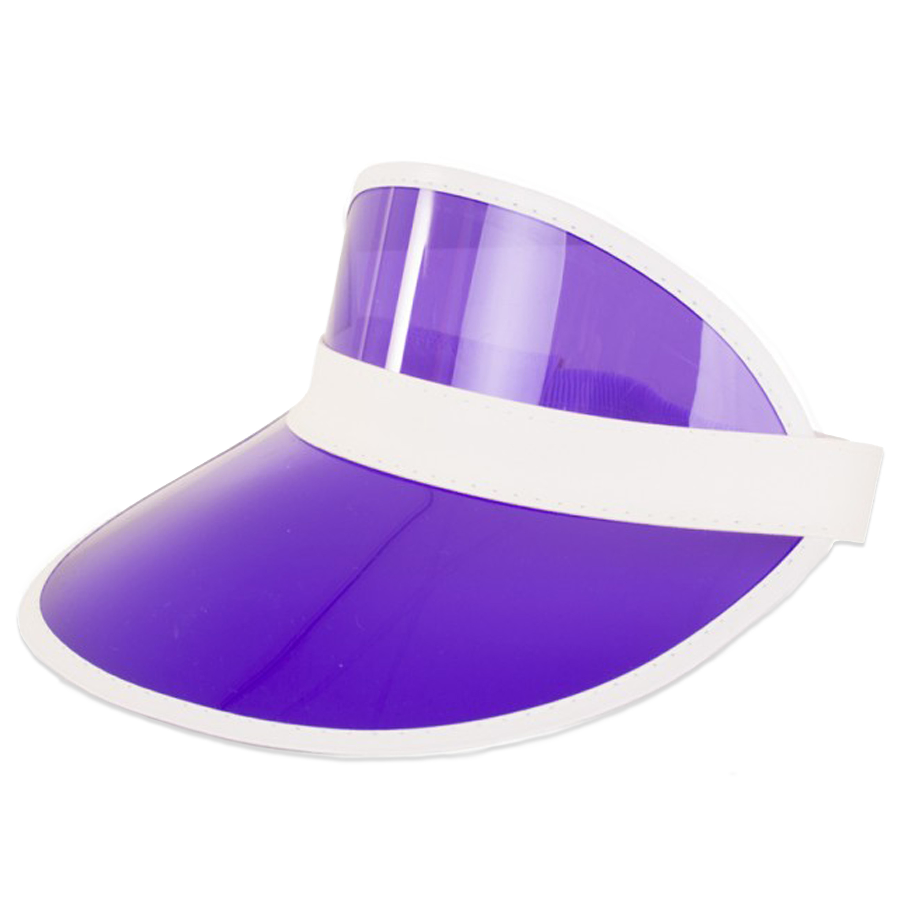 Verkleed zonneklep-sunvisor voor volwassenen paars-wit Carnaval hoed