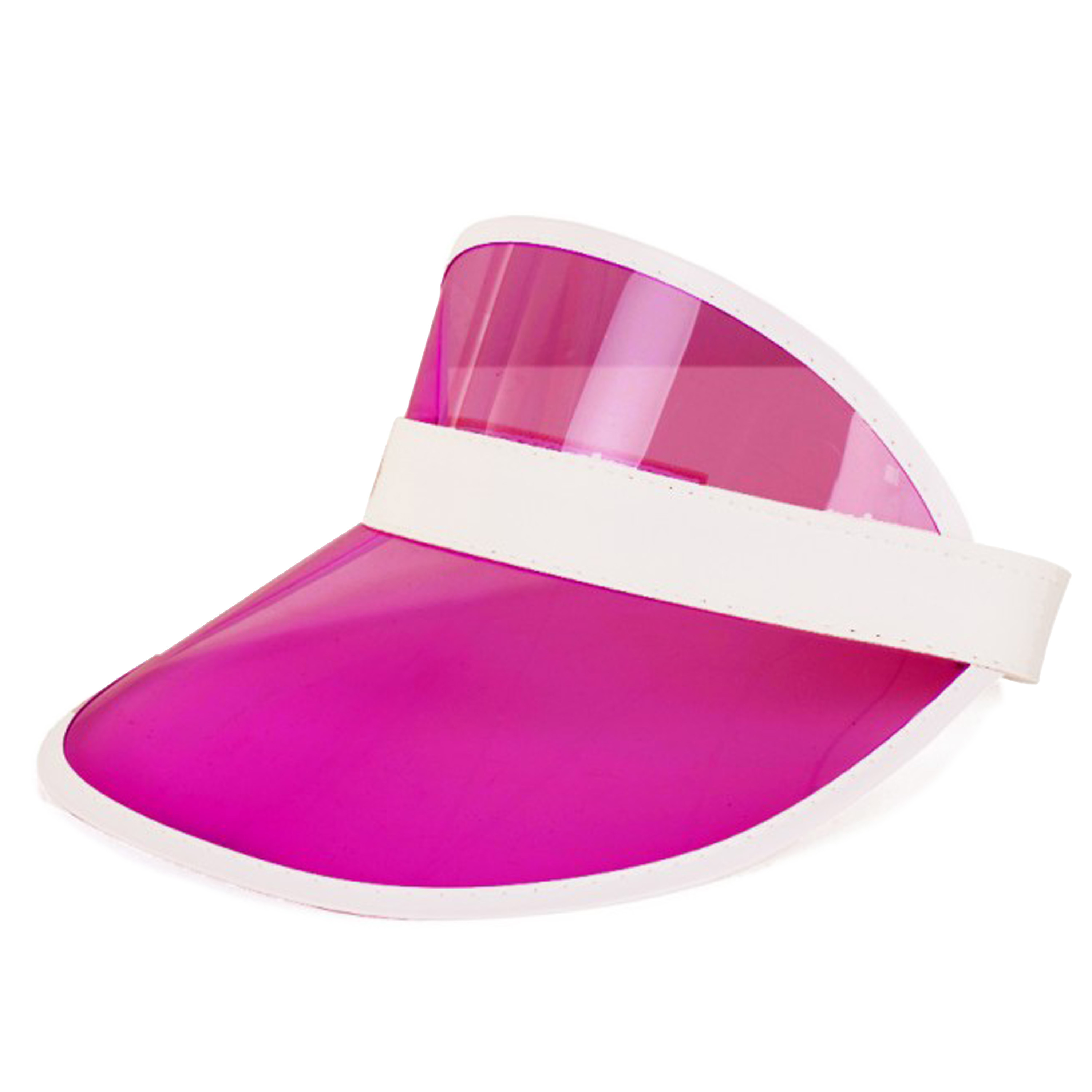 Verkleed zonneklep-sunvisor voor volwassenen roze-wit Carnaval hoed