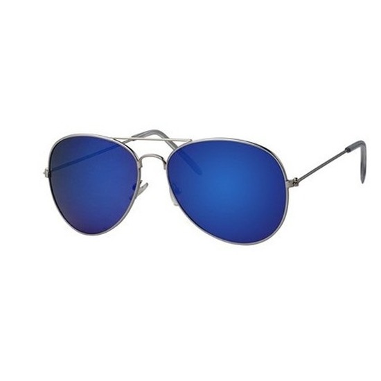 Verkleedaccessoires pilotenbril blauwe glazen