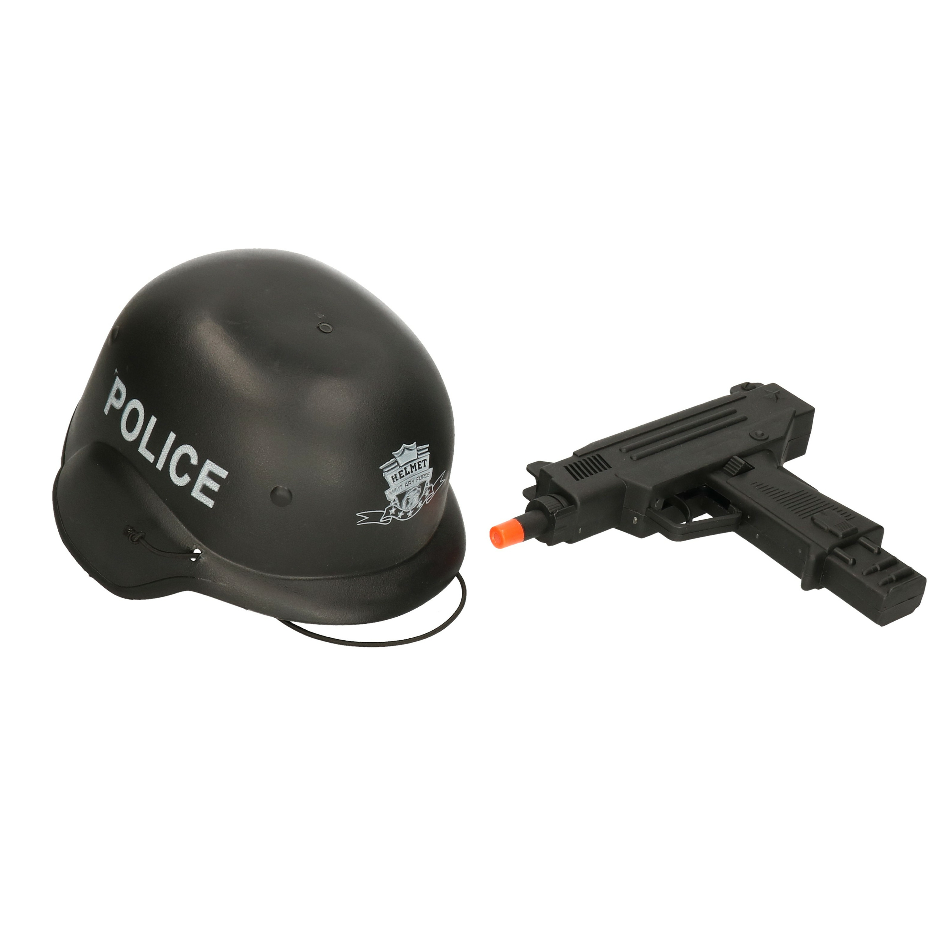 Verkleedaccessoires Politie SWAT team wapen set met pistool en helm