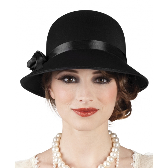 Vintage dames hoeden zwart kopen