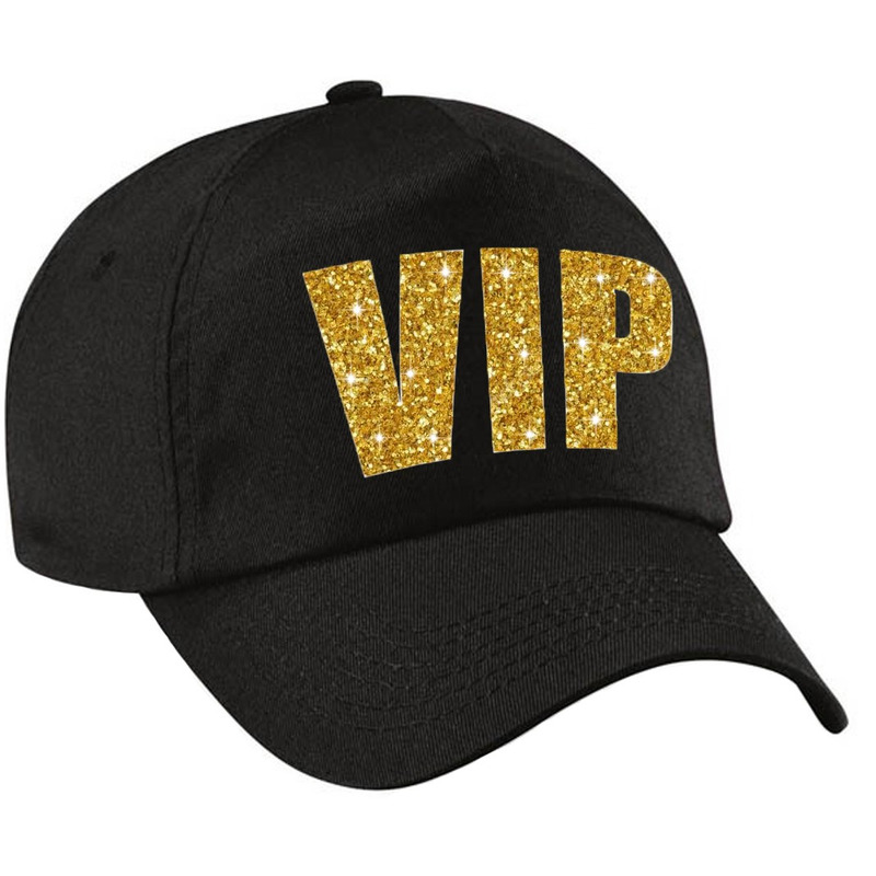VIP pet -cap zwart met gouden bedrukking volwassenen