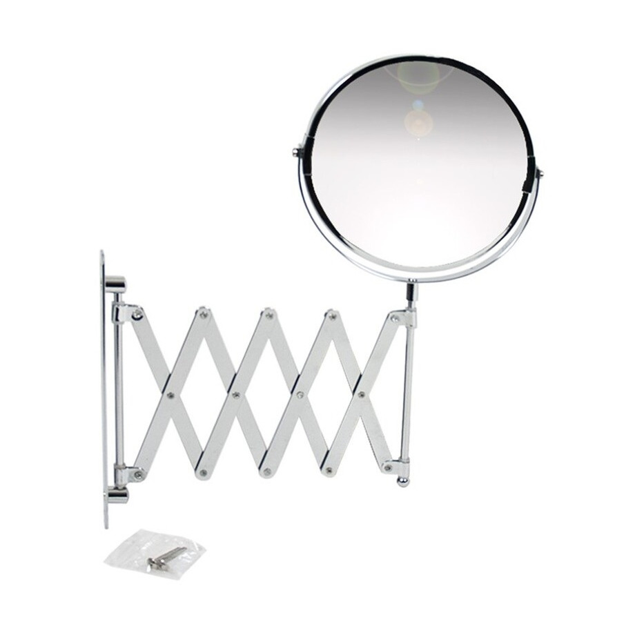 Wandspiegel make-up spiegel 2x vergrotend D17 cm metaal