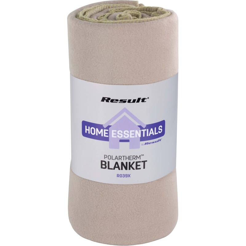Warme fleece dekens-plaids beige 140 x 175 cm 300 grams kwaliteit