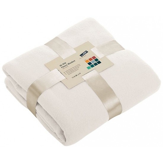 Warme fleece dekens-plaids gebroken wit 130 x 170 cm 240 grams kwaliteit